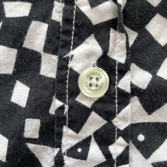 RARE Modern Amusement Funky Print Short Sleeve Button Down Mens Shirt Size S - Picture 7 of 11